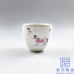 <b>贝文广告定制陶瓷口杯 粉彩陶瓷口杯厂家</b>